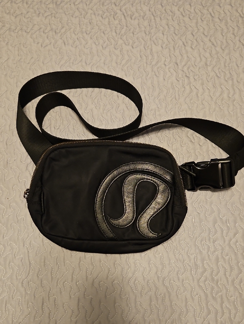 lululemon athletica Black Belt Bag with Raised Logo